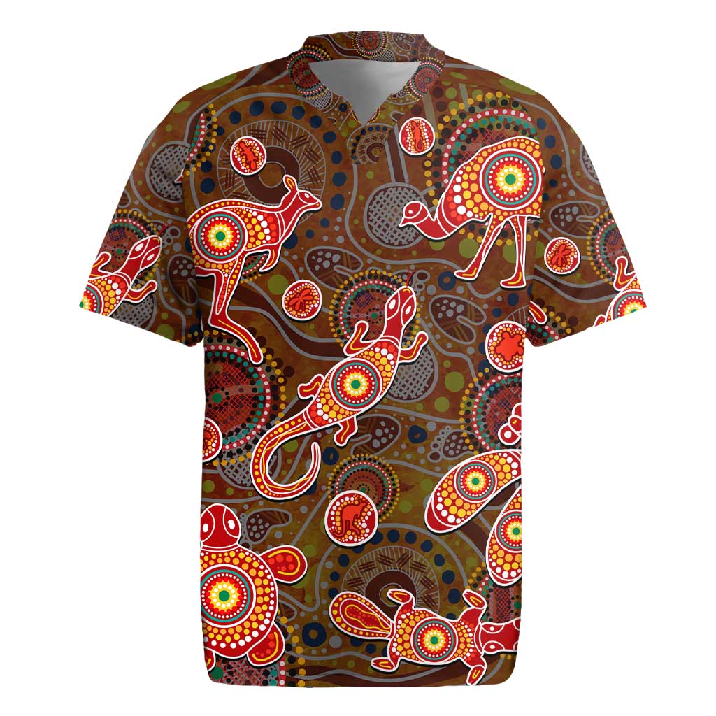 Animal Australia Aboriginal Art Rugby Jersey