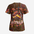 Animals Australia Aboriginal Art Scrub Top - Aussie Hoodie
