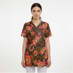 Animals Australia Aboriginal Art Scrub Top - Aussie Hoodie