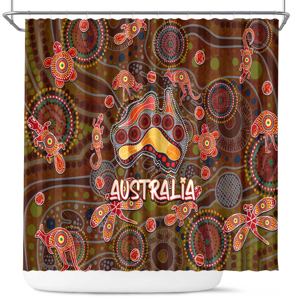 Animal Australia Aboriginal Art Shower Curtain