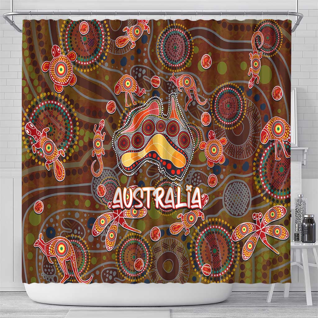 Animal Australia Aboriginal Art Shower Curtain