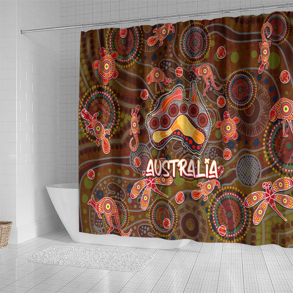 Animal Australia Aboriginal Art Shower Curtain