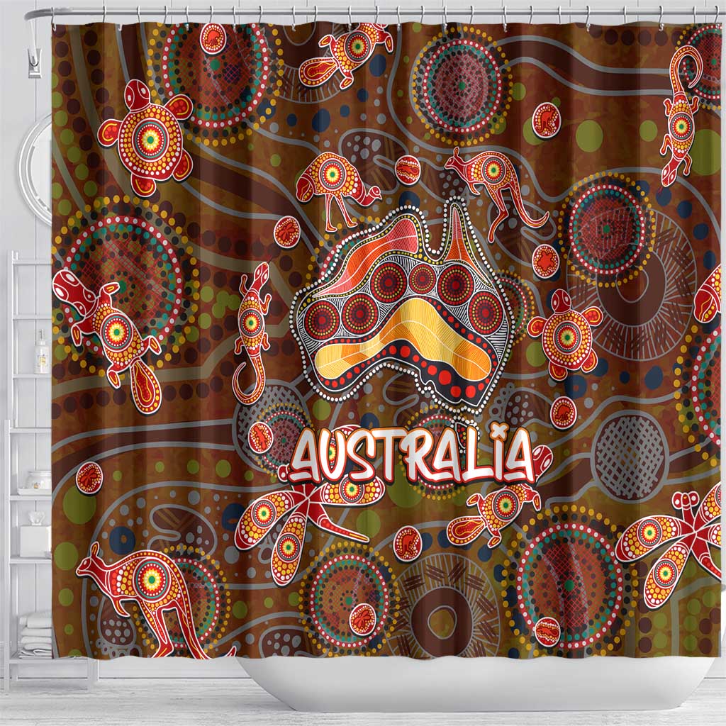 Animal Australia Aboriginal Art Shower Curtain