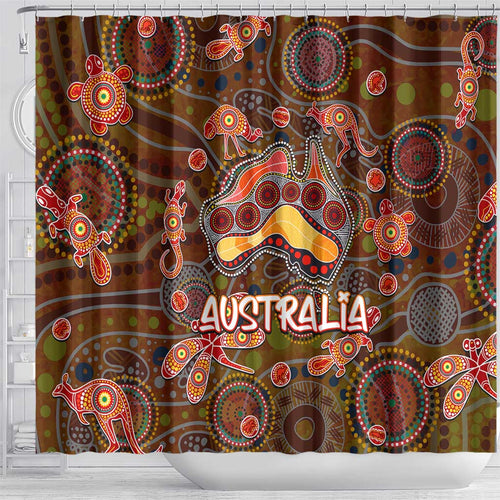 Animal Australia Aboriginal Art Shower Curtain