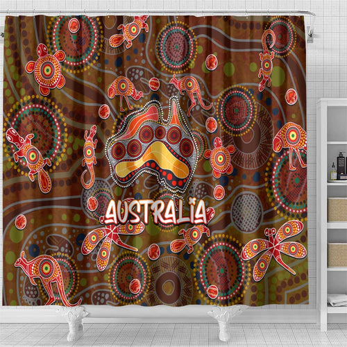 Animal Australia Aboriginal Art Shower Curtain