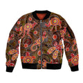 Animal Australia Aboriginal Art Sleeve Zip Bomber Jacket