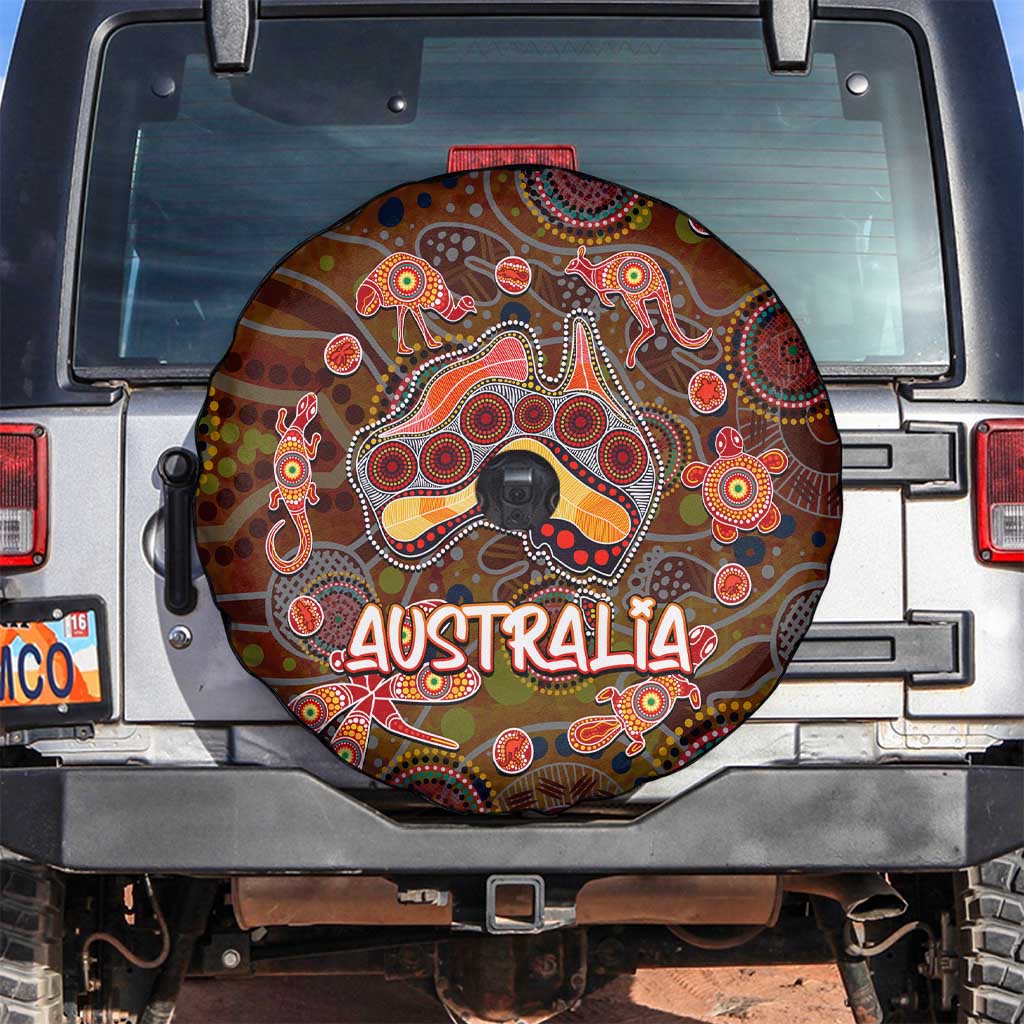 Animal Australia Aboriginal Art Spare Tire Cover