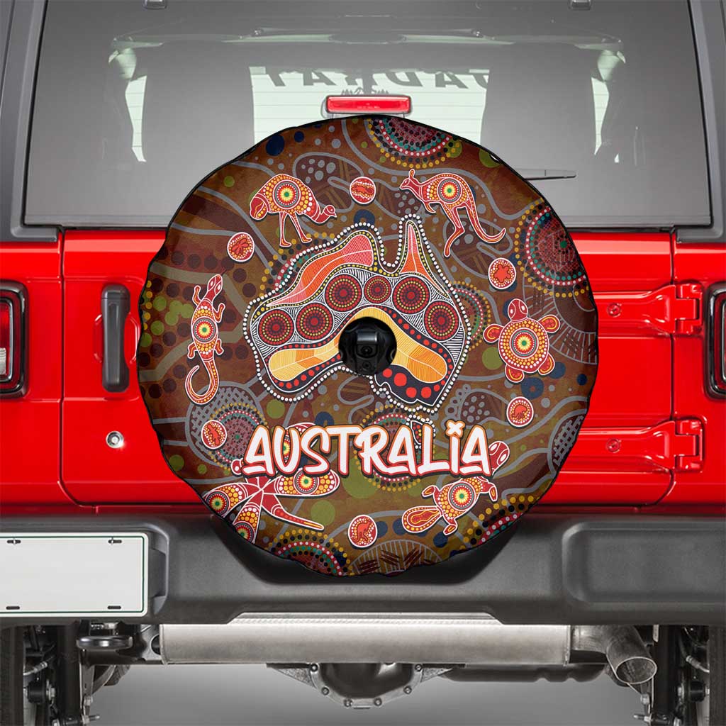Animal Australia Aboriginal Art Spare Tire Cover
