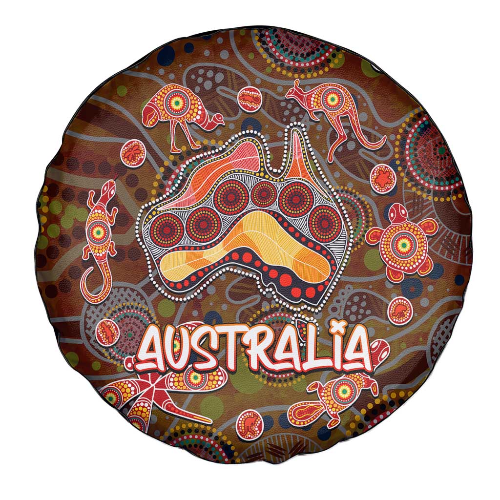 Animal Australia Aboriginal Art Spare Tire Cover