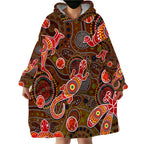 Animal Australia Aboriginal Art Wearable Blanket Hoodie