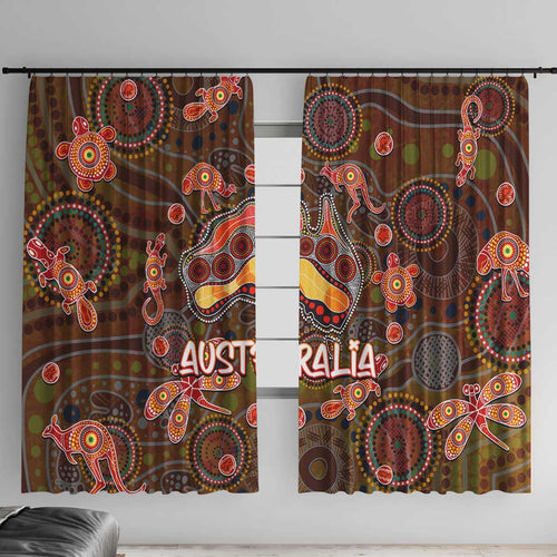 Animal Australia Aboriginal Art Window Curtain