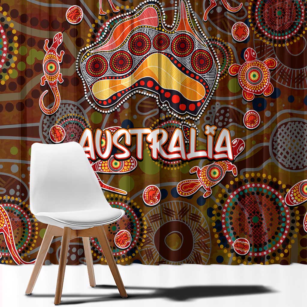 Animal Australia Aboriginal Art Window Curtain
