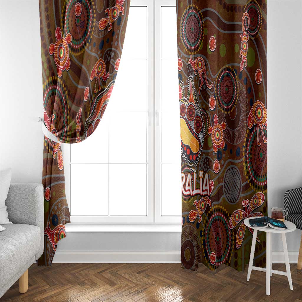 Animal Australia Aboriginal Art Window Curtain