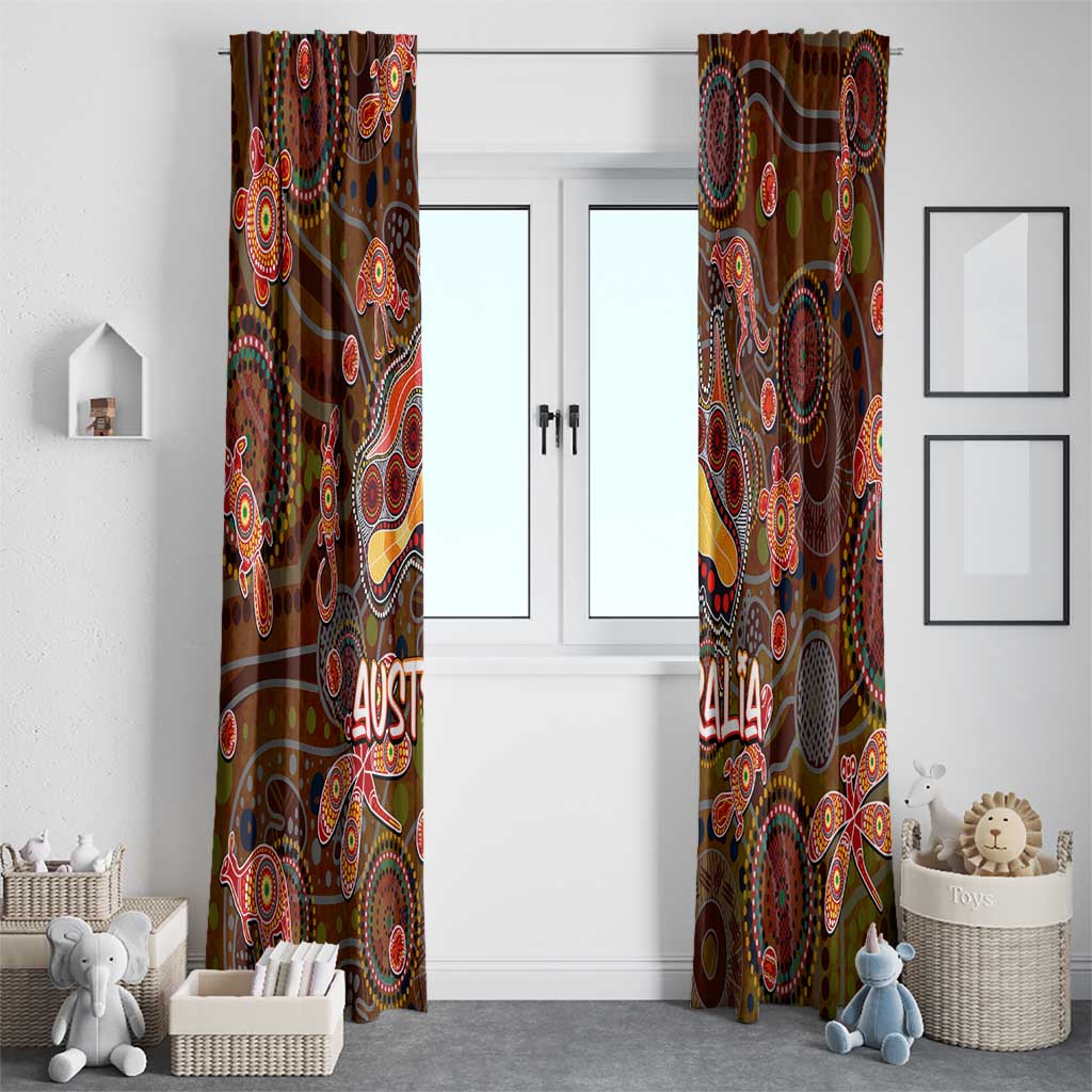 Animal Australia Aboriginal Art Window Curtain