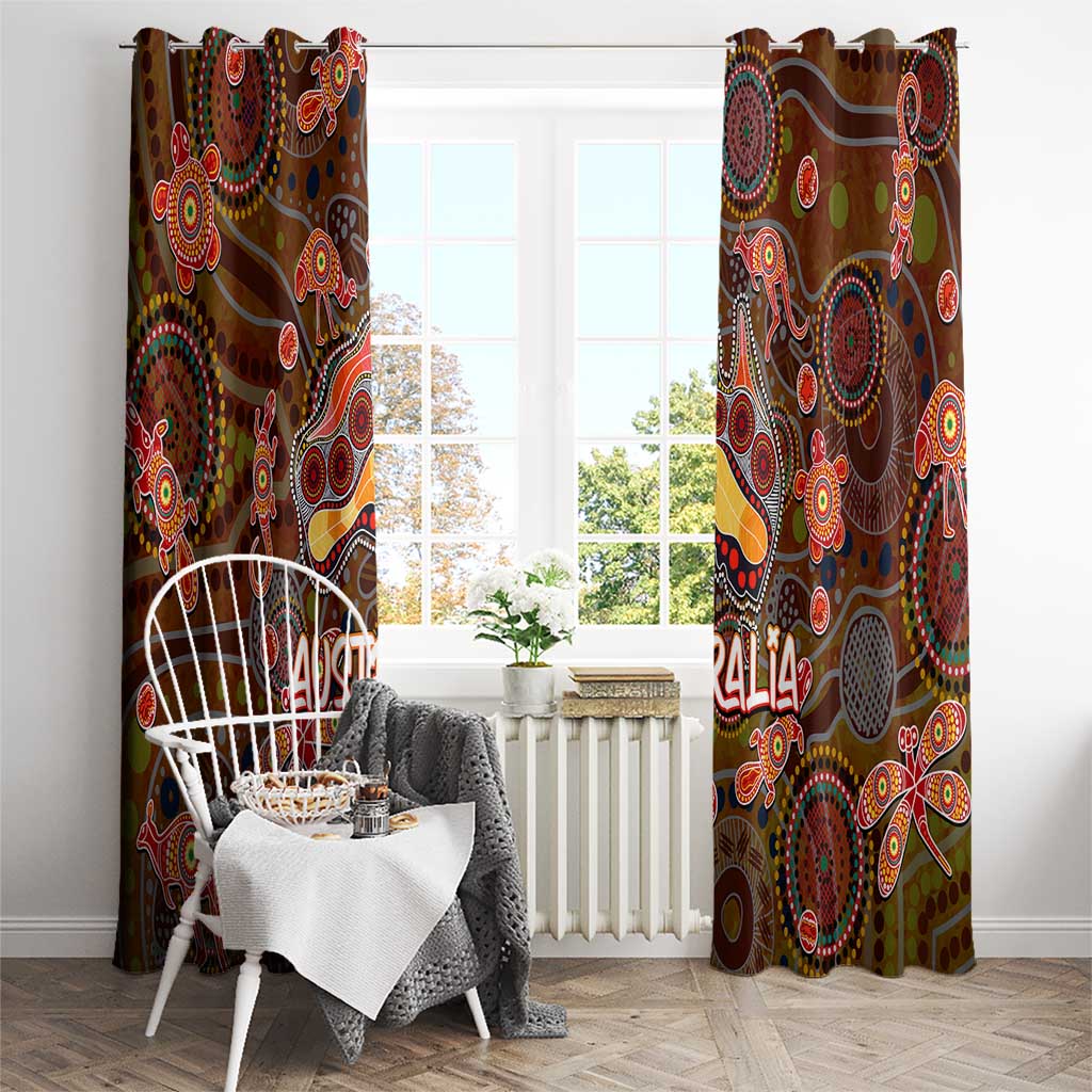 Animal Australia Aboriginal Art Window Curtain