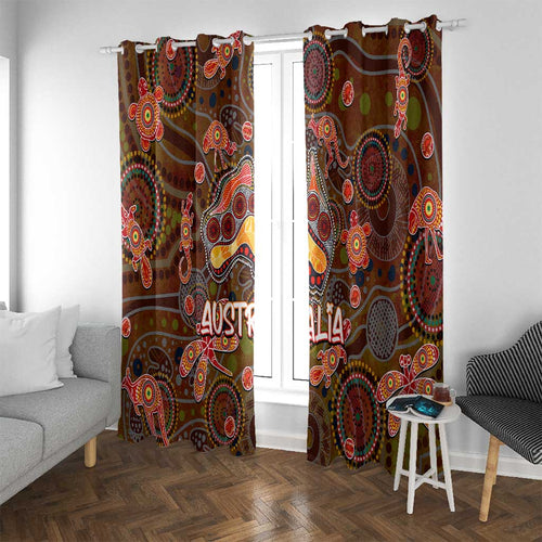 Animal Australia Aboriginal Art Window Curtain