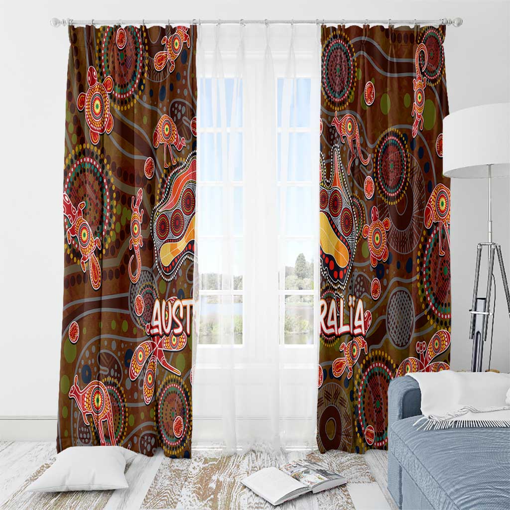 Animal Australia Aboriginal Art Window Curtain