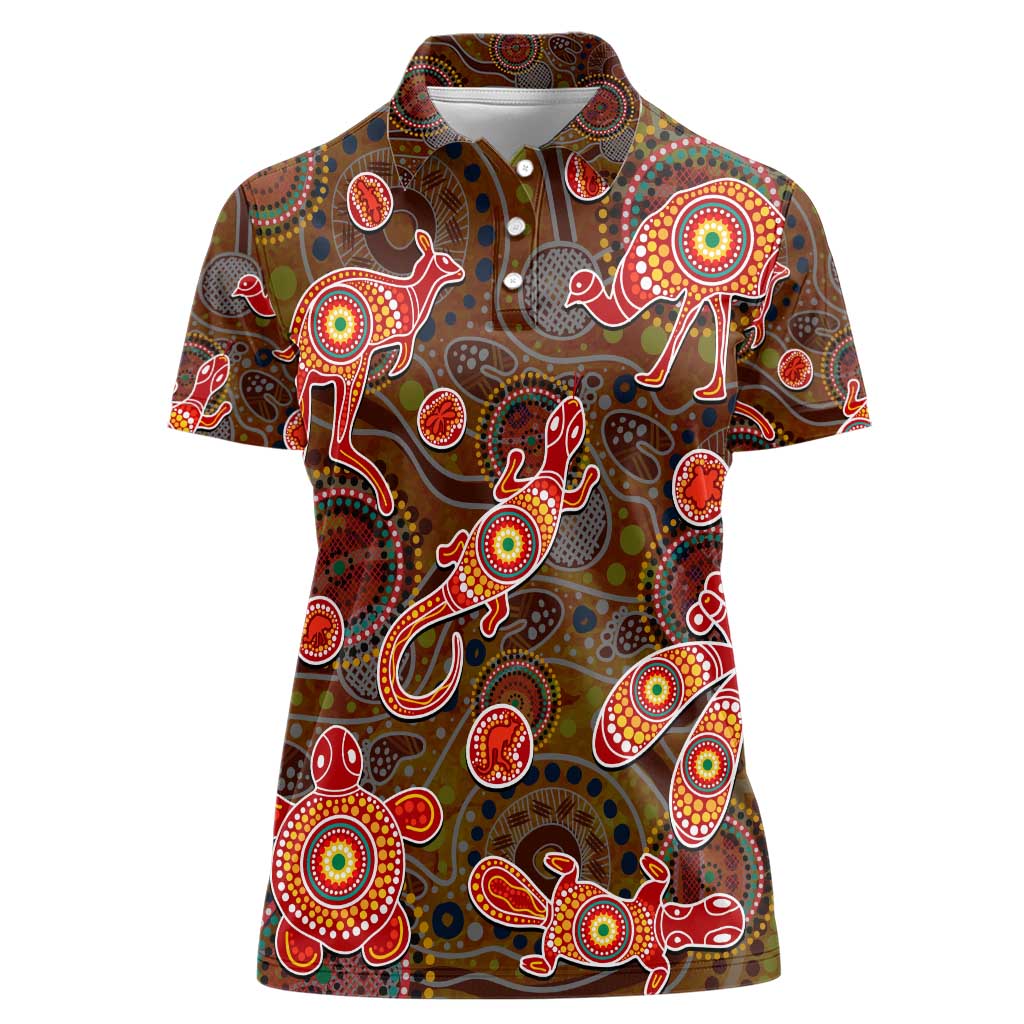 Animal Australia Aboriginal Art Women Polo Shirt