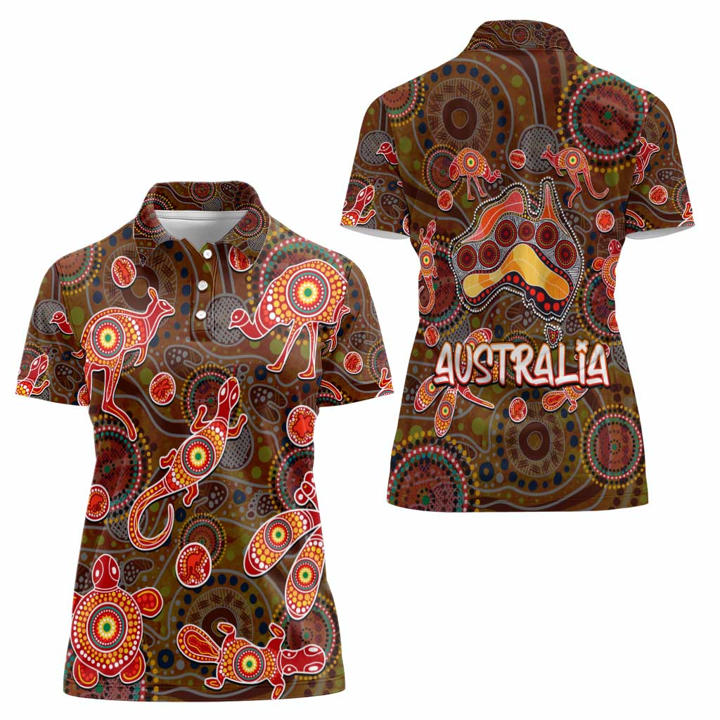 Animal Australia Aboriginal Art Women Polo Shirt