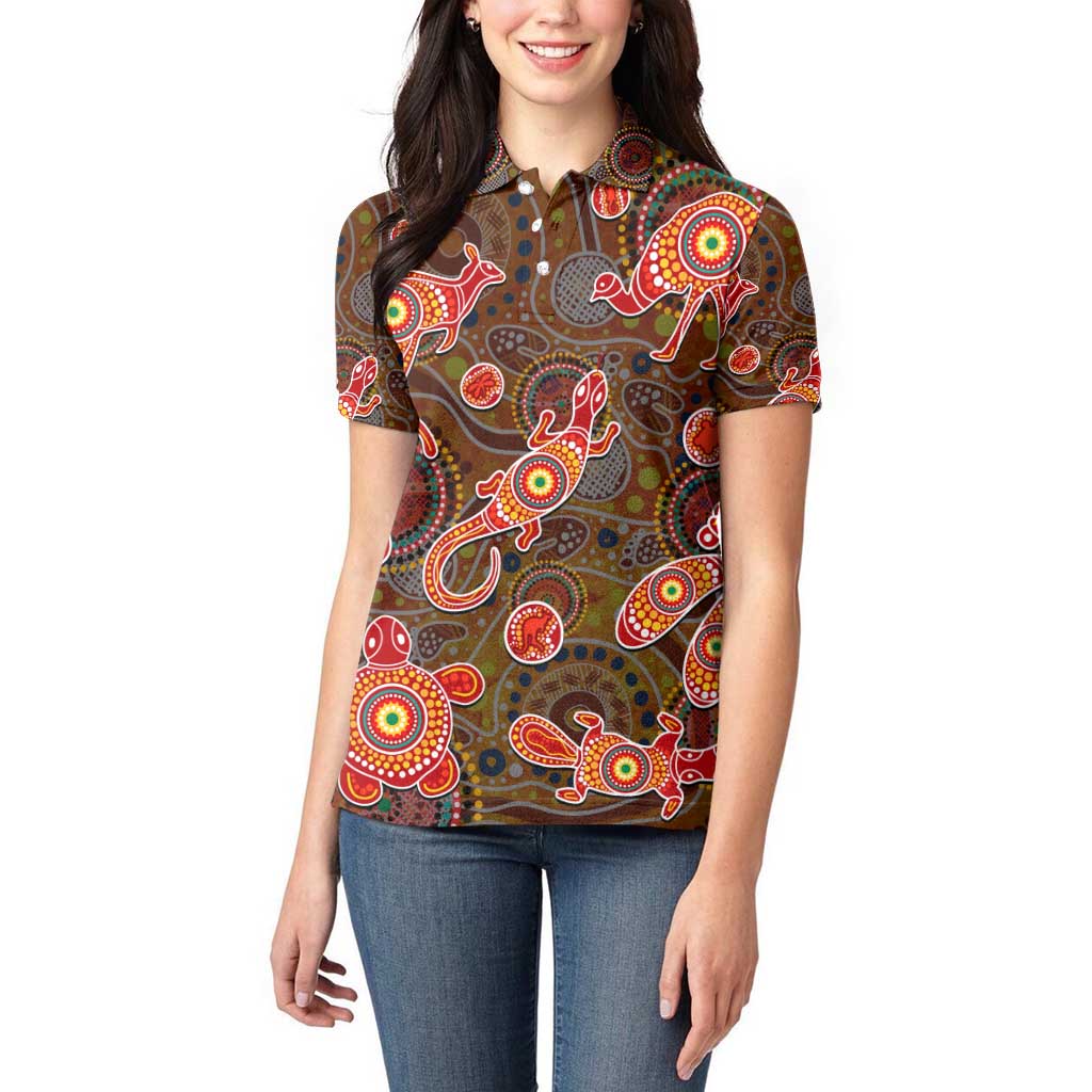 Animal Australia Aboriginal Art Women Polo Shirt