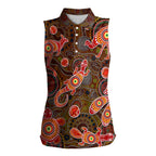 Animal Australia Aboriginal Art Women Sleeveless Polo Shirt