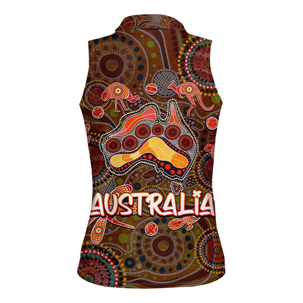 Animal Australia Aboriginal Art Women Sleeveless Polo Shirt