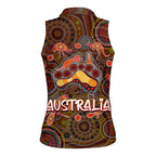 Animal Australia Aboriginal Art Women Sleeveless Polo Shirt
