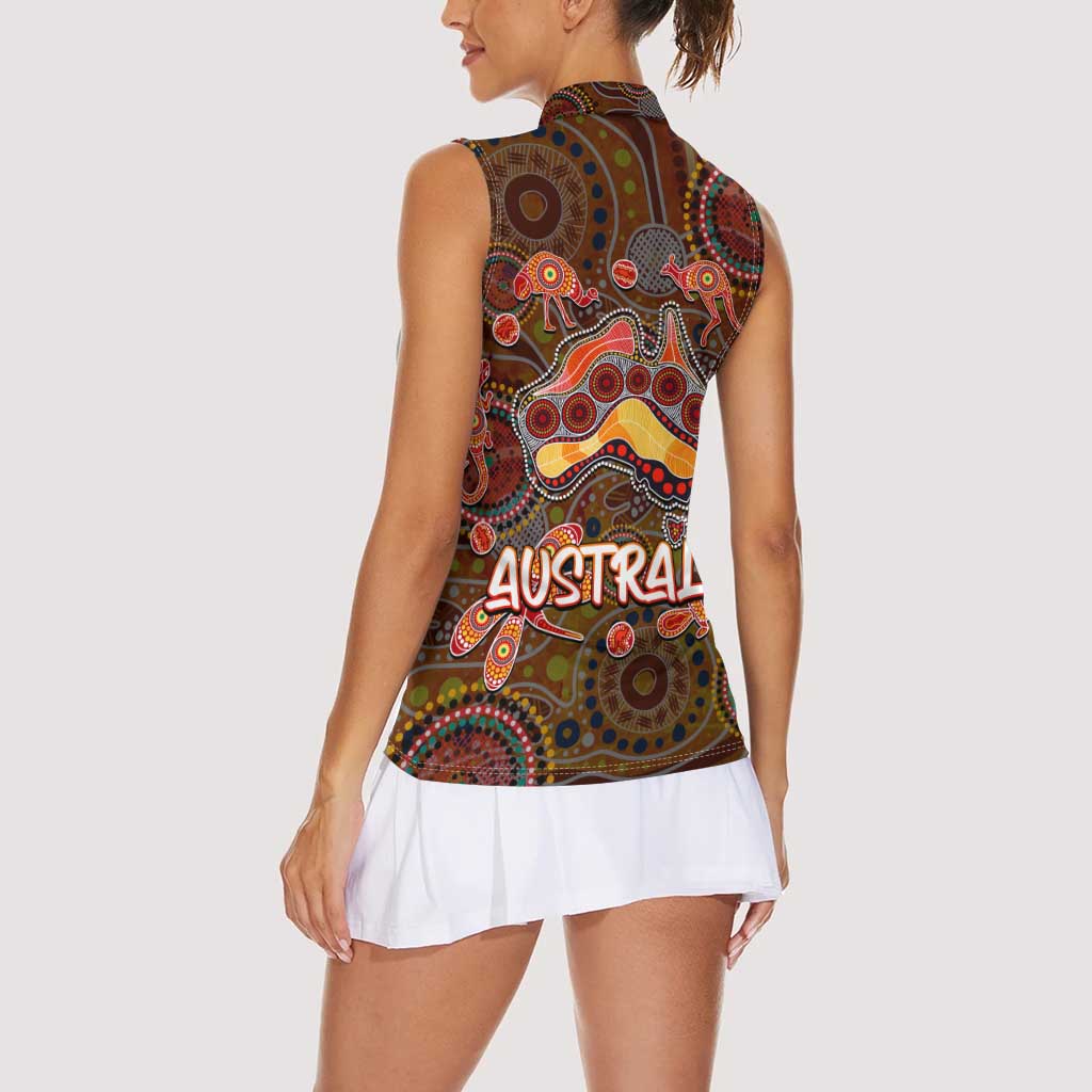 Animal Australia Aboriginal Art Women Sleeveless Polo Shirt