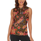 Animal Australia Aboriginal Art Women Sleeveless Polo Shirt