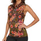 Animal Australia Aboriginal Art Women Sleeveless Polo Shirt
