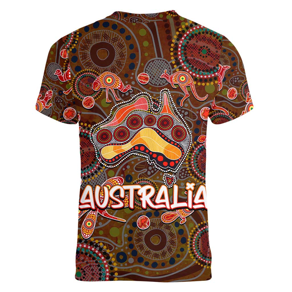 Animal Australia Aboriginal Art Women V-Neck T-Shirt
