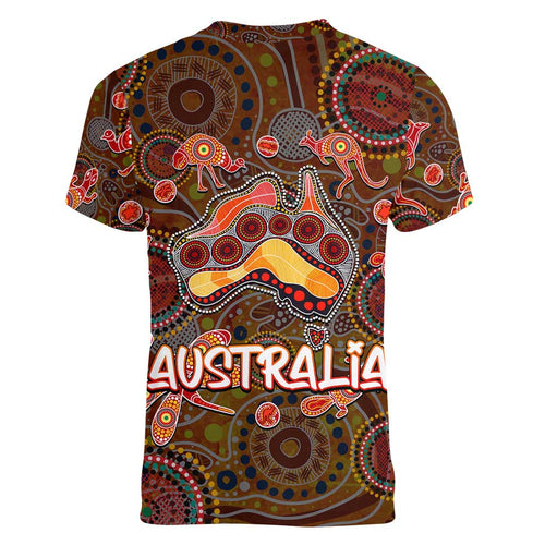 Animal Australia Aboriginal Art Women V-Neck T-Shirt