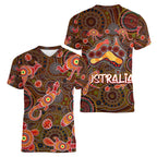 Animal Australia Aboriginal Art Women V-Neck T-Shirt