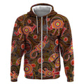 Animal Australia Aboriginal Art Zip Hoodie