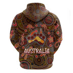 Animal Australia Aboriginal Art Zip Hoodie