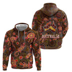 Animal Australia Aboriginal Art Zip Hoodie