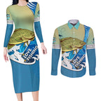 australia-fishing-couples-matching-long-sleeve-bodycon-dress-and-long-sleeve-button-shirts-love-fishing-murray-cod-in-aboriginal-art-patterns