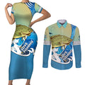 australia-fishing-couples-matching-short-sleeve-bodycon-dress-and-long-sleeve-button-shirts-love-fishing-murray-cod-in-aboriginal-art-patterns