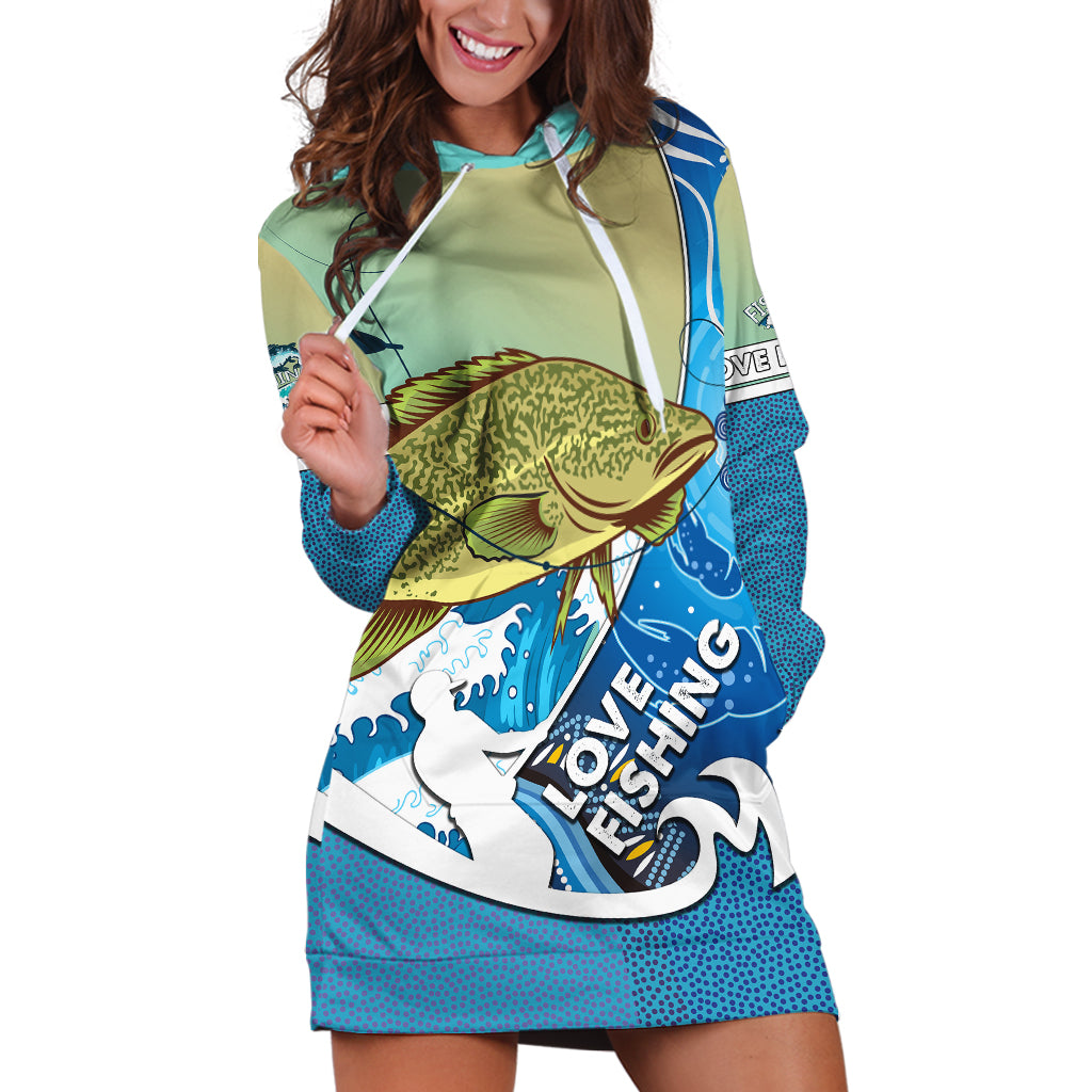 australia-fishing-hoodie-dress-love-fishing-murray-cod-in-aboriginal-art-patterns