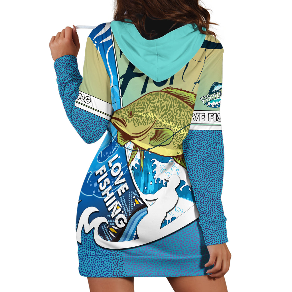 australia-fishing-hoodie-dress-love-fishing-murray-cod-in-aboriginal-art-patterns