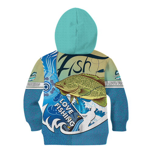 australia-fishing-kid-hoodie-love-fishing-murray-cod-in-aboriginal-art-patterns