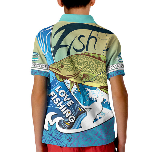 australia-fishing-kid-polo-shirt-love-fishing-murray-cod-in-aboriginal-art-patterns