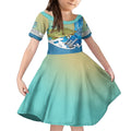 australia-fishing-kid-short-sleeve-dress-love-fishing-murray-cod-in-aboriginal-art-patterns