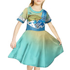 australia-fishing-kid-short-sleeve-dress-love-fishing-murray-cod-in-aboriginal-art-patterns