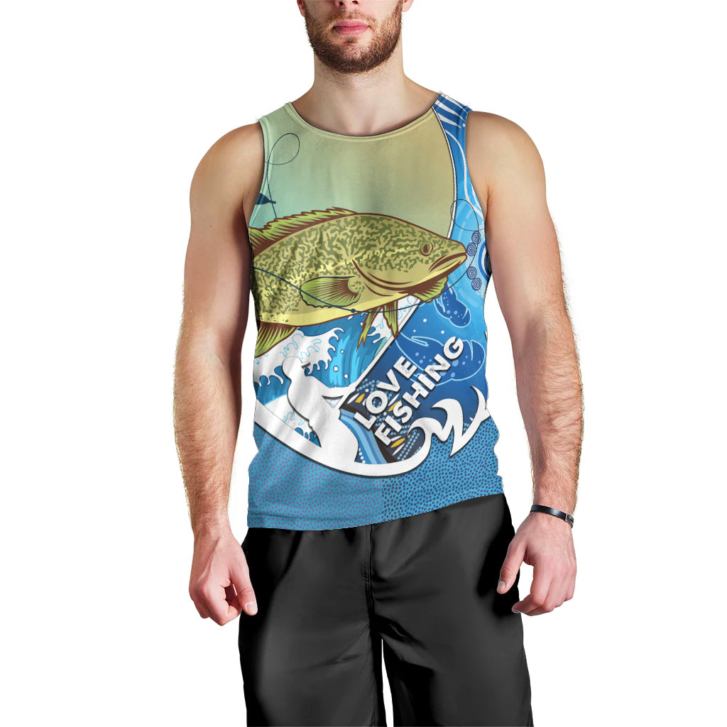 australia-fishing-men-tank-top-love-fishing-murray-cod-in-aboriginal-art-patterns