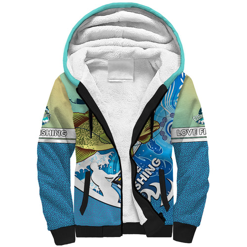 australia-fishing-sherpa-hoodie-love-fishing-murray-cod-in-aboriginal-art-patterns
