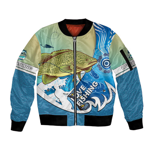 australia-fishing-sleeve-zip-bomber-jacket-love-fishing-murray-cod-in-aboriginal-art-patterns
