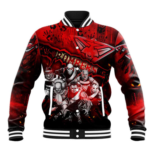 Step Into Horror Domain Bombers Football Baseball Jacket Halloween Horror Movie Characters - Aussie Hoodie