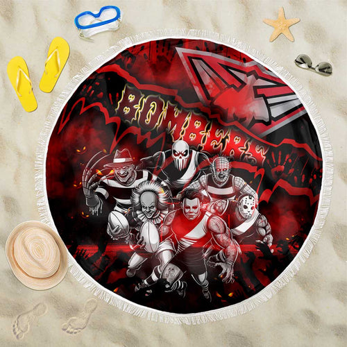 Step Into Horror Domain Bombers Football Beach Blanket Halloween Horror Movie Characters - Aussie Hoodie