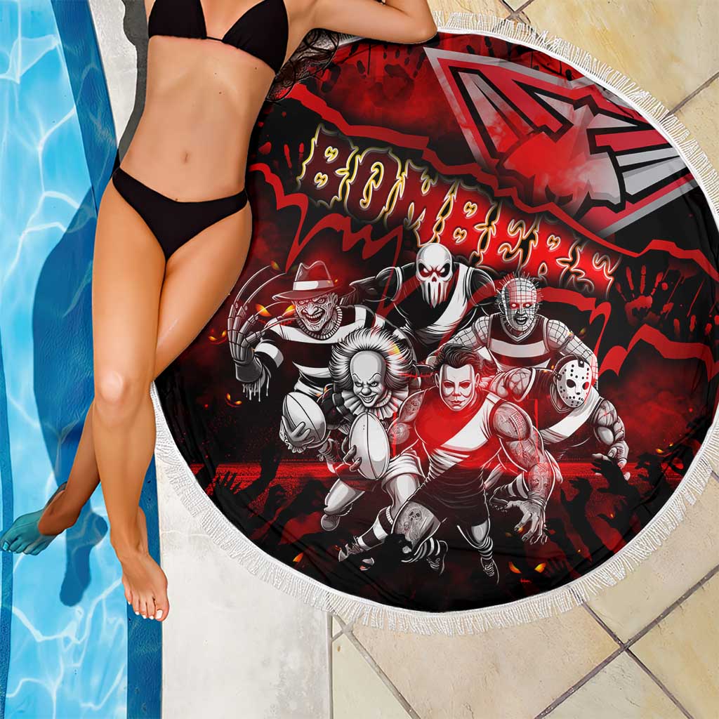 Step Into Horror Domain Bombers Football Beach Blanket Halloween Horror Movie Characters - Aussie Hoodie
